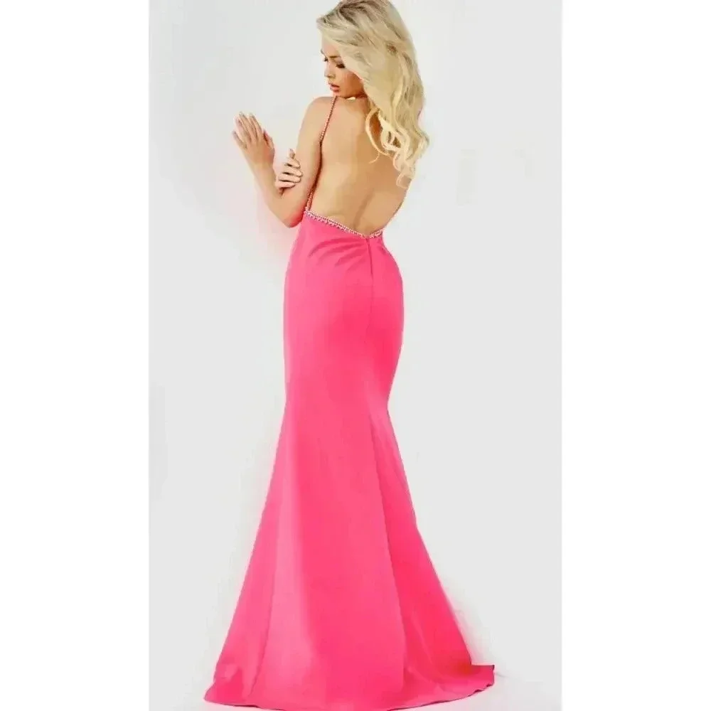 Jovani 09116 Bejeweled Backless Gown in BLACK NEW NWT - Picture 4 of 8
